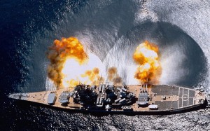 Battleship Primary canon shooting